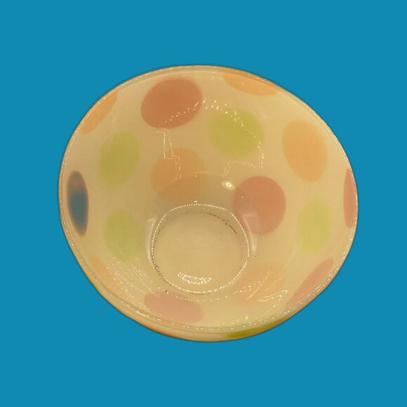 Walther Love Shakes Mixing Bowl 8" Polka dot MCM Mid century Vintage Glass - Picture 3 of 7